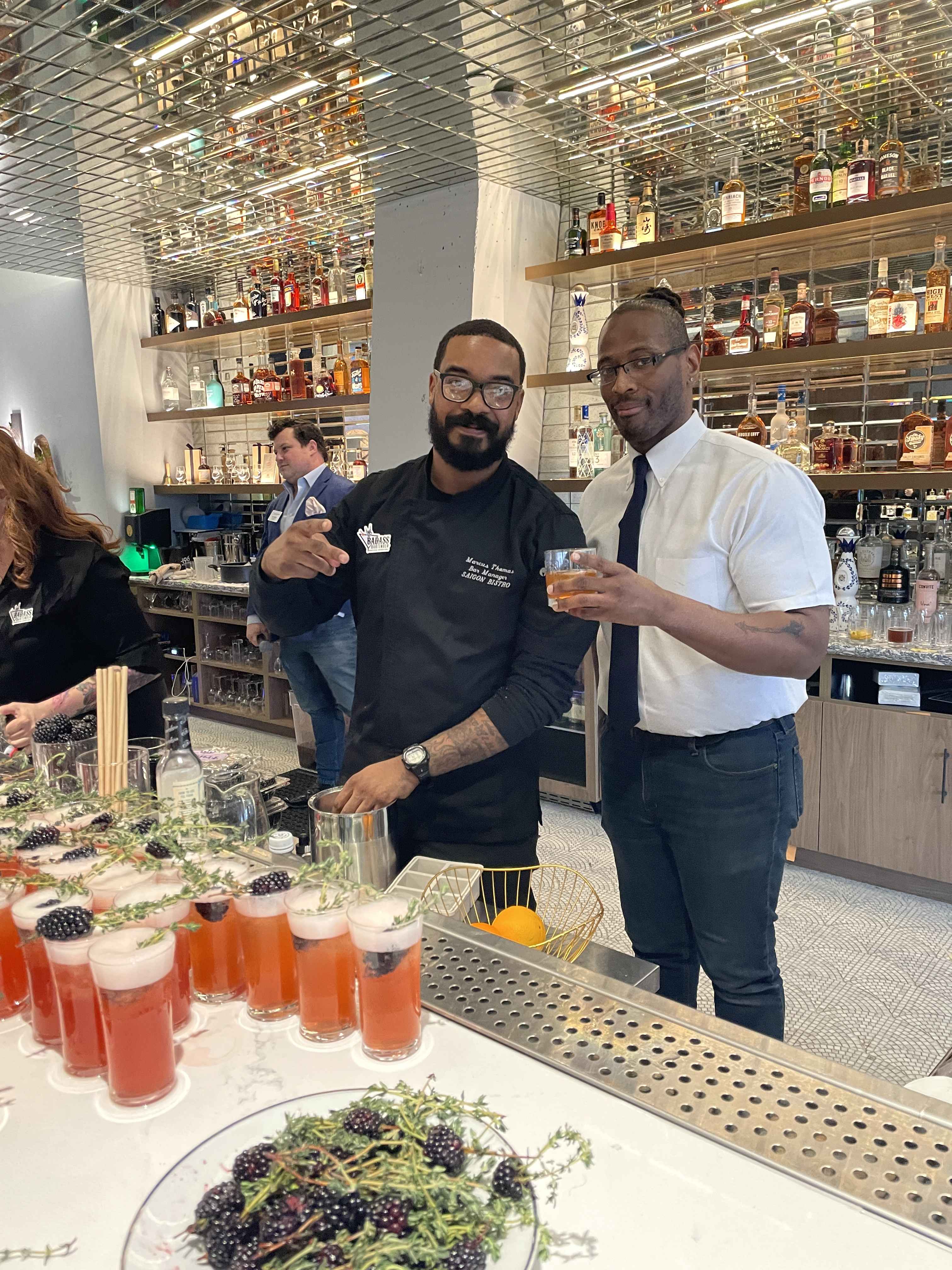 Marcus Thomas at the bar during the DISCUS National Cocktail Day Competition in Washington DC